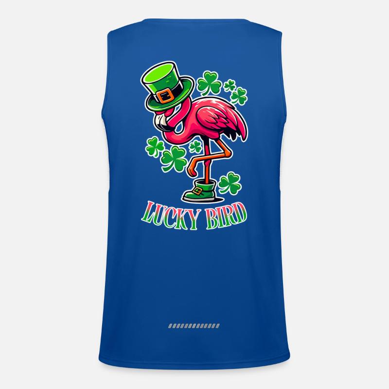 Lucky Bird – St. Patrick’s Flamingo Funktionelles Kontrast-Tank Top für Männer 