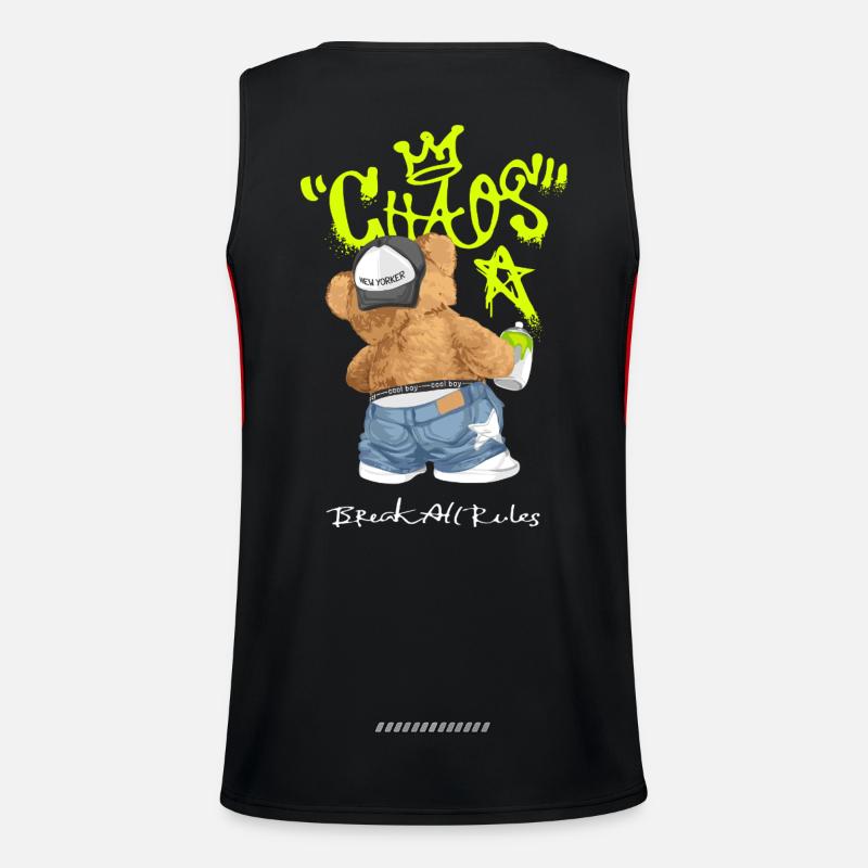 Chaos Bear Graffiti Break All Rules - Men's Functional Contrast Tank Top  - black/red