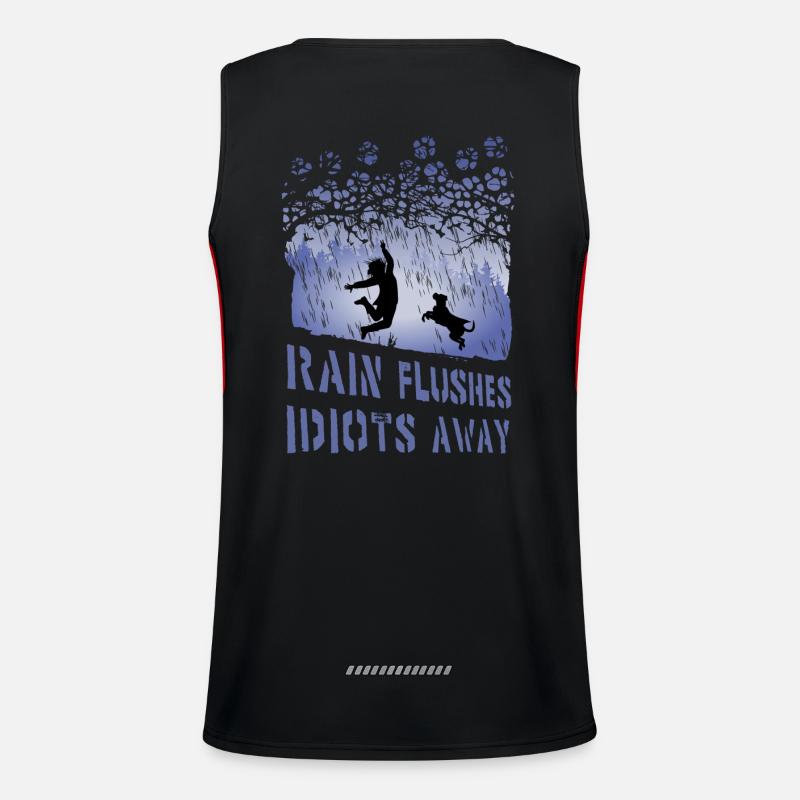 Rain flushes Idiots away (Staffy Edition, bright) Men's Functional Contrast Tank Top 