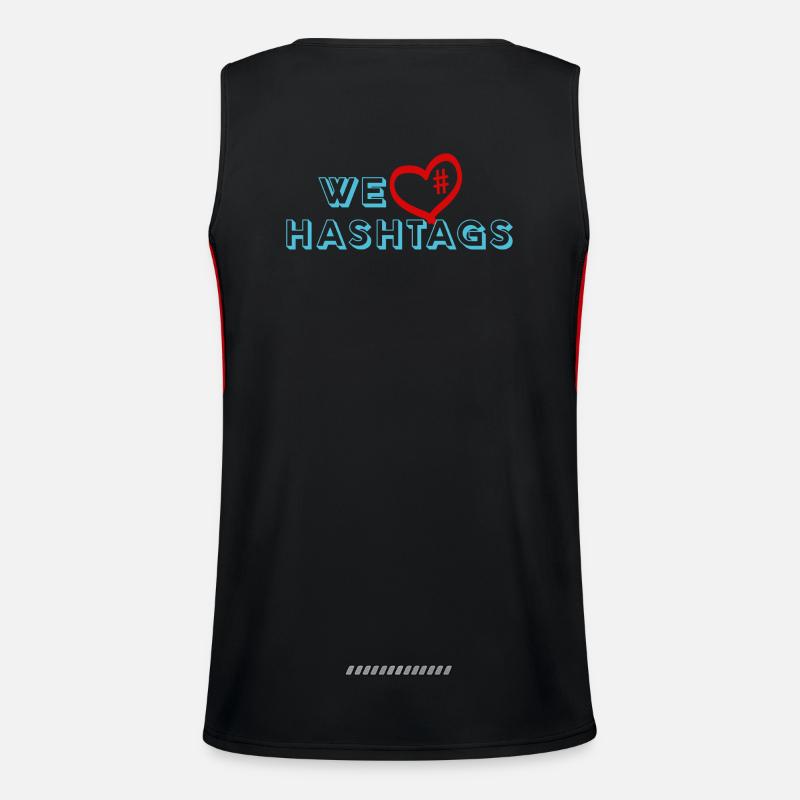 We love hashtags - Wir lieben Hashtags im Internet Funktionelles Kontrast-Tank Top für Männer 