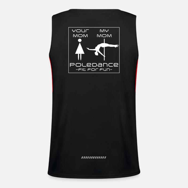Pole Dance Mom Fun - Men's Functional Contrast Tank Top  - black/red
