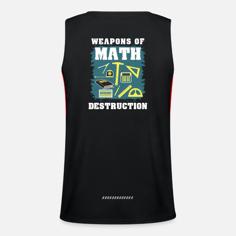 Math math gift - Men's Functional Contrast Tank Top  - black/red