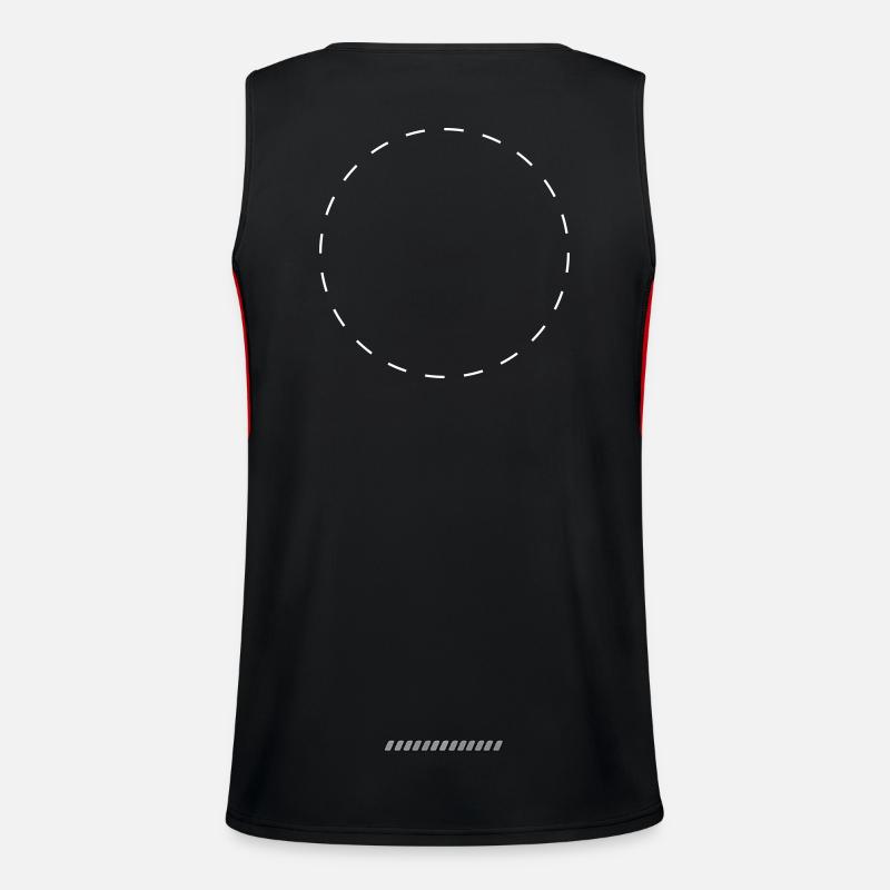 Circle dashed white | Vectorgraphic - Men's Functional Contrast Tank Top  - black/red