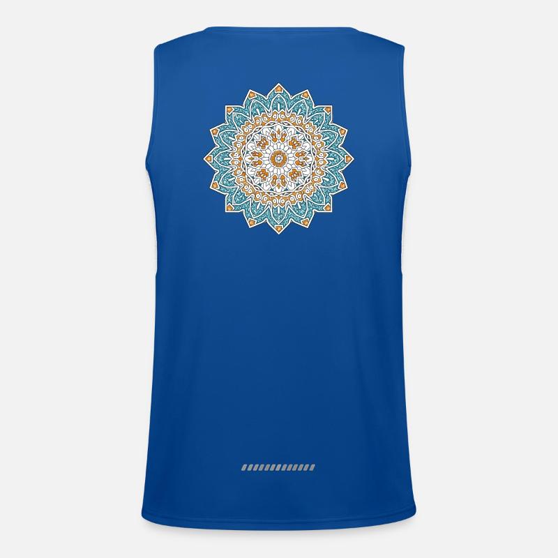 Persian Mandala – Blue & Gold Men's Functional Contrast Tank Top 