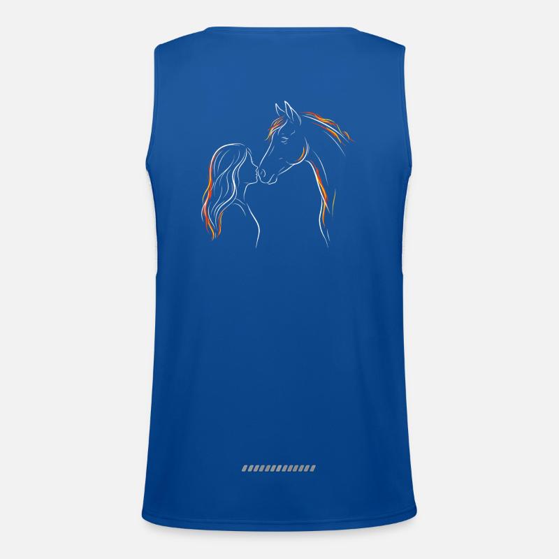 Pferdemädchen-Silhouette Funktionelles Kontrast-Tank Top für Männer 