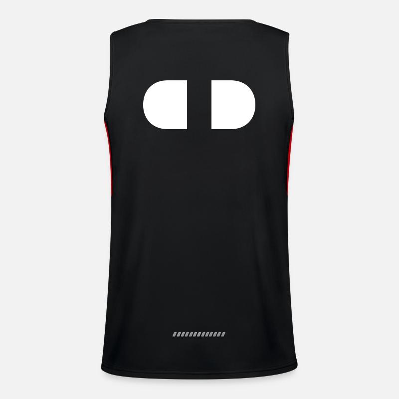 Controller-Split-White - Men's Functional Contrast Tank Top  - black/red