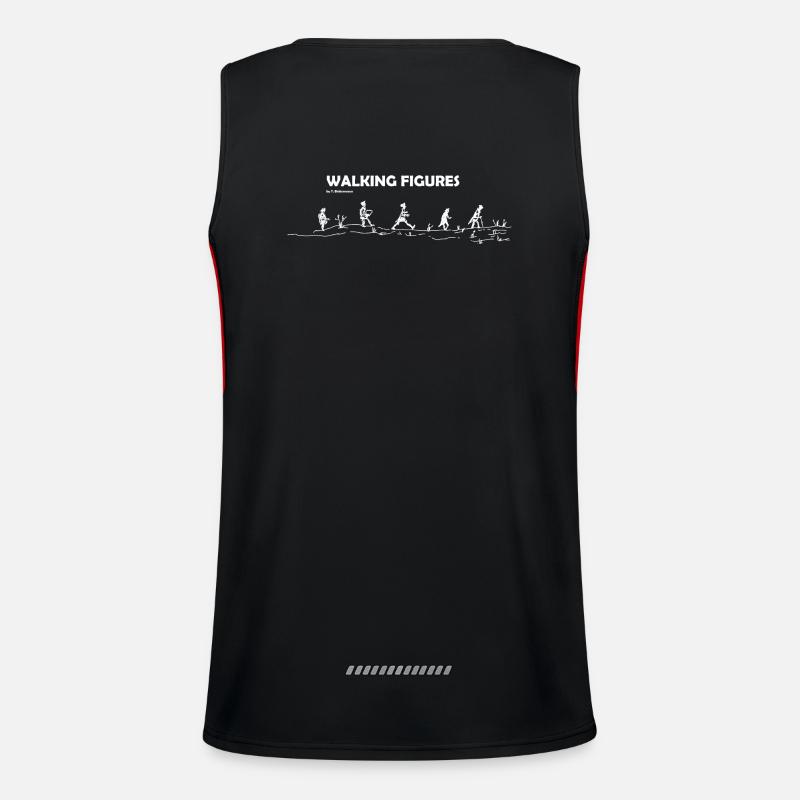 walking Figures white - Men's Functional Contrast Tank Top - black/red