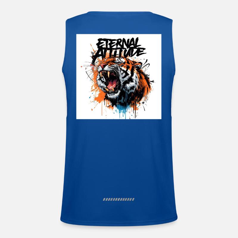 Ewige Tiger-Pose Funktionelles Kontrast-Tank Top für Männer 