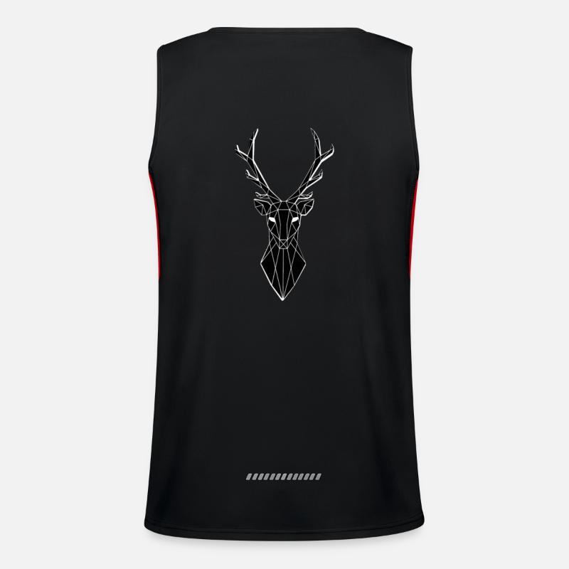 stilisierte Hirsche Funktionelles Kontrast-Tank Top für Männer 