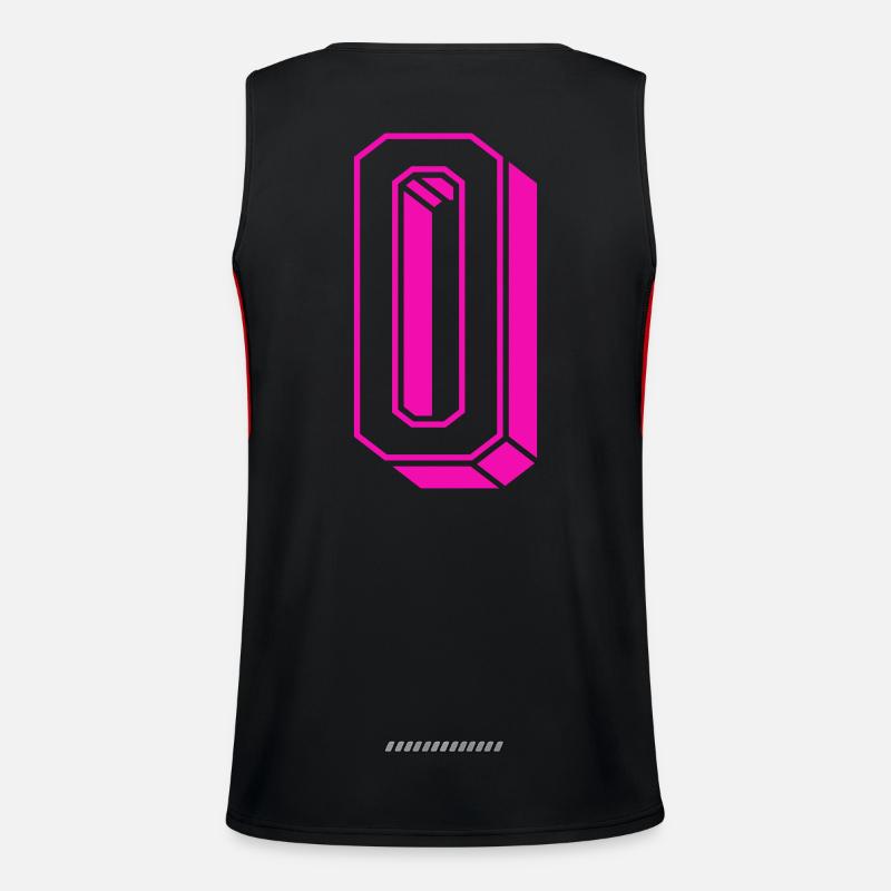 Zahl Null - Nummer 0 pink Mädchen Trikotnummer Funktionelles Kontrast-Tank Top für Männer 
