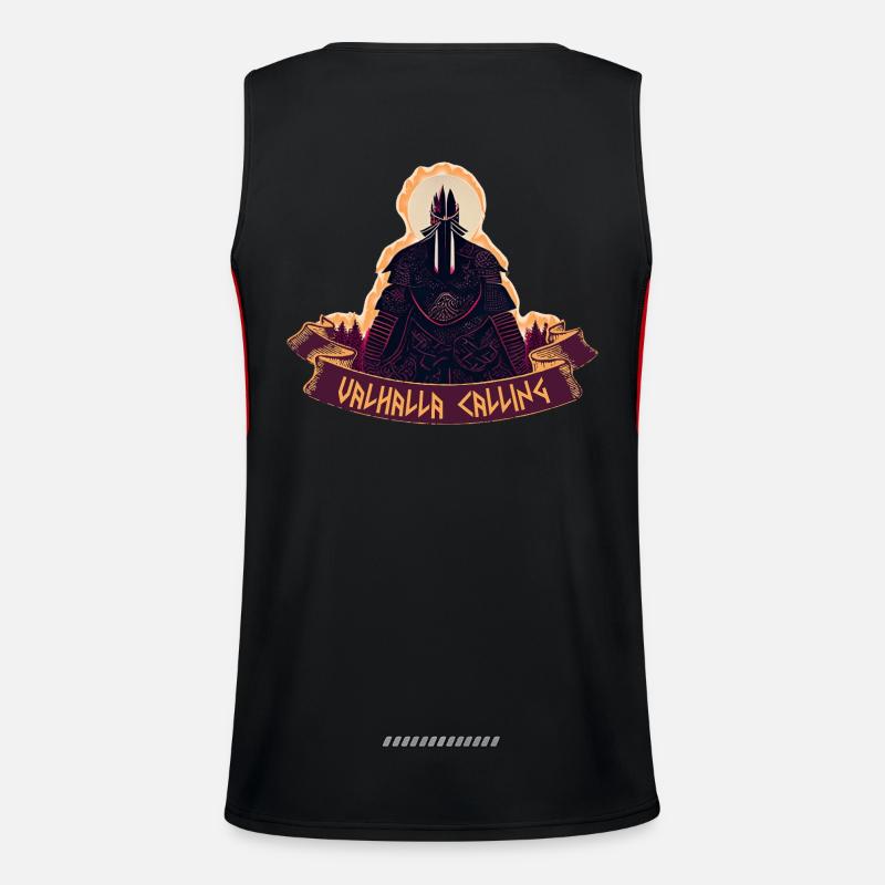 Valhalla Calling - Men's Functional Contrast Tank Top  - black/red