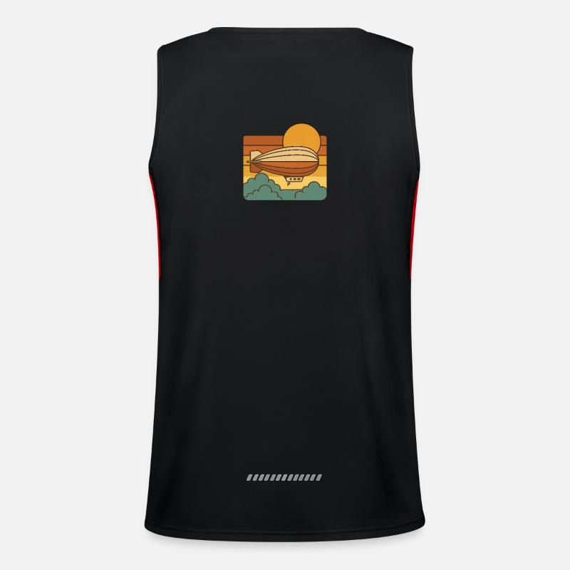 Sky Drift – Vintage Zeppelin Journey Funktionelles Kontrast-Tank Top für Männer 