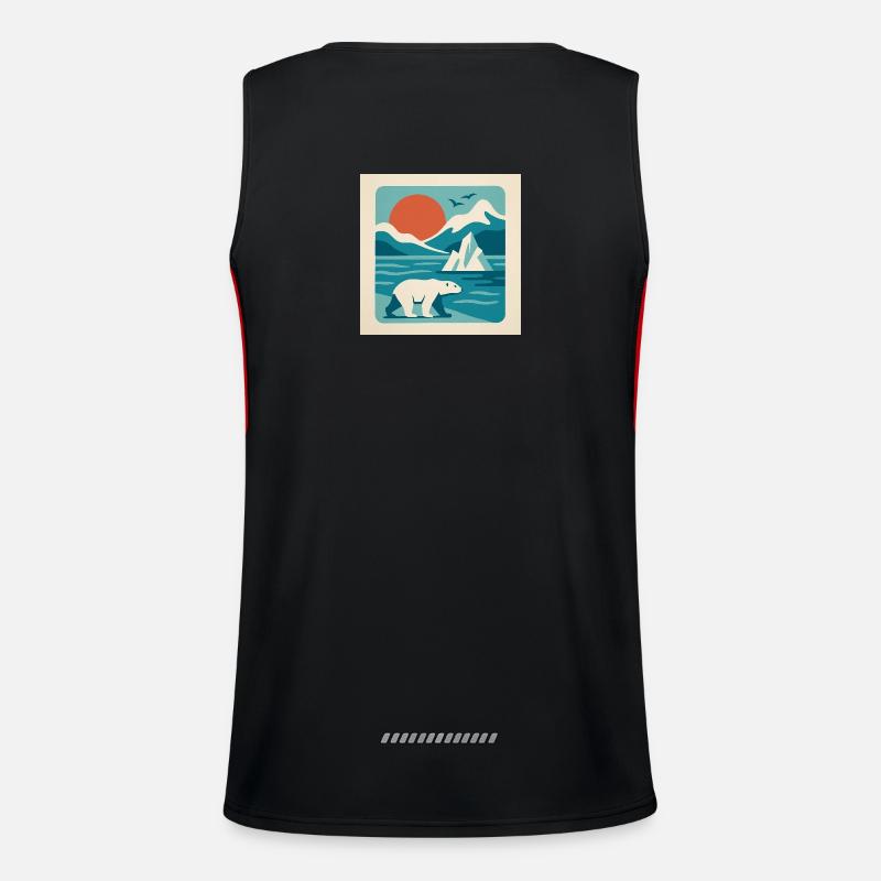 Polar Solitude – Arctic Retro Vibes - Men's Functional Contrast Tank Top  - black/red