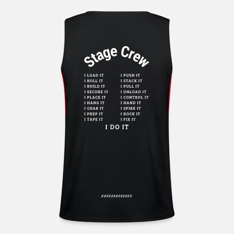 Stage Crew; I DO it White - Men's Functional Contrast Tank Top  - black/red