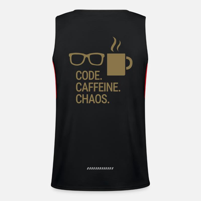 Code. Caffeine. Chaos. - Men's Functional Contrast Tank Top  - black/red