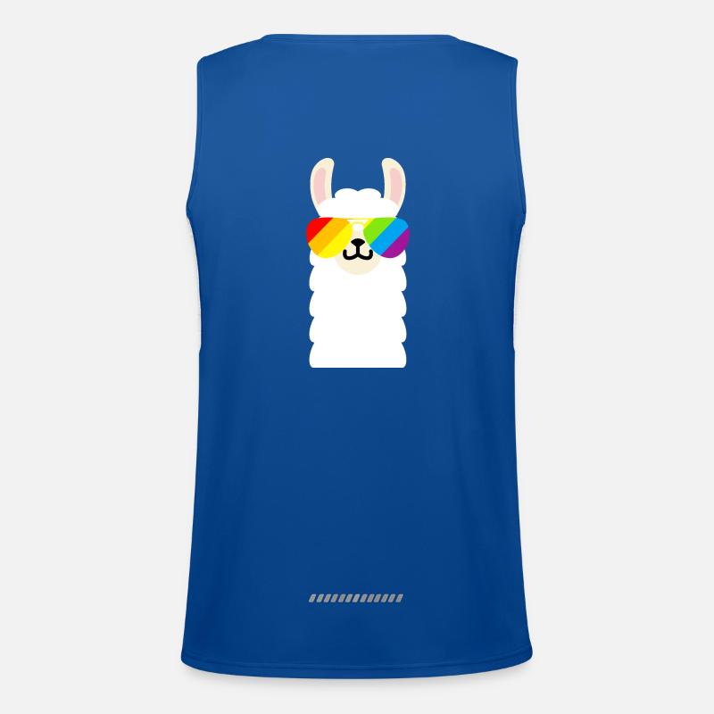 Rainbow Sunglasses Llama Men's Functional Contrast Tank Top 