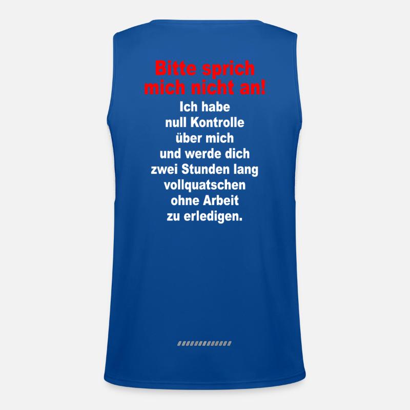 Bitte Sprich Mich Nicht An Ironie Sarkasmus Büro Funktionelles Kontrast-Tank Top für Männer 