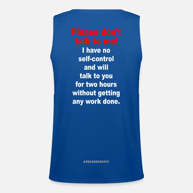 Bitte Sprich Mich Nicht An Ironie Sarkasmus Büro Funktionelles Kontrast-Tank Top für Männer 