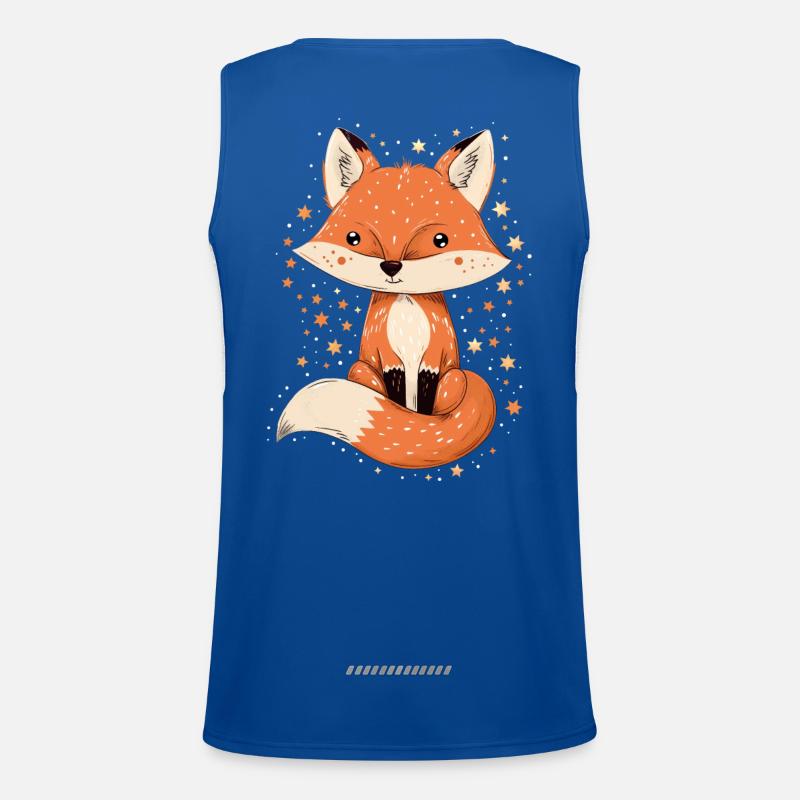 Fuchs mit Sternen Funktionelles Kontrast-Tank Top für Männer 