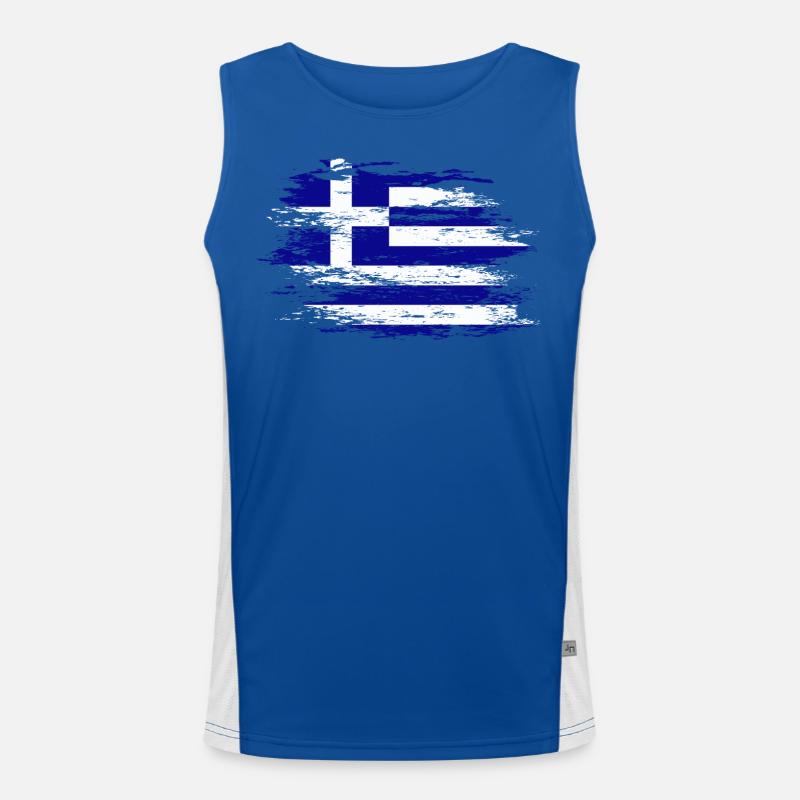 Drapeau de la Grèce utilisé Débardeur respirant contrasté Homme 