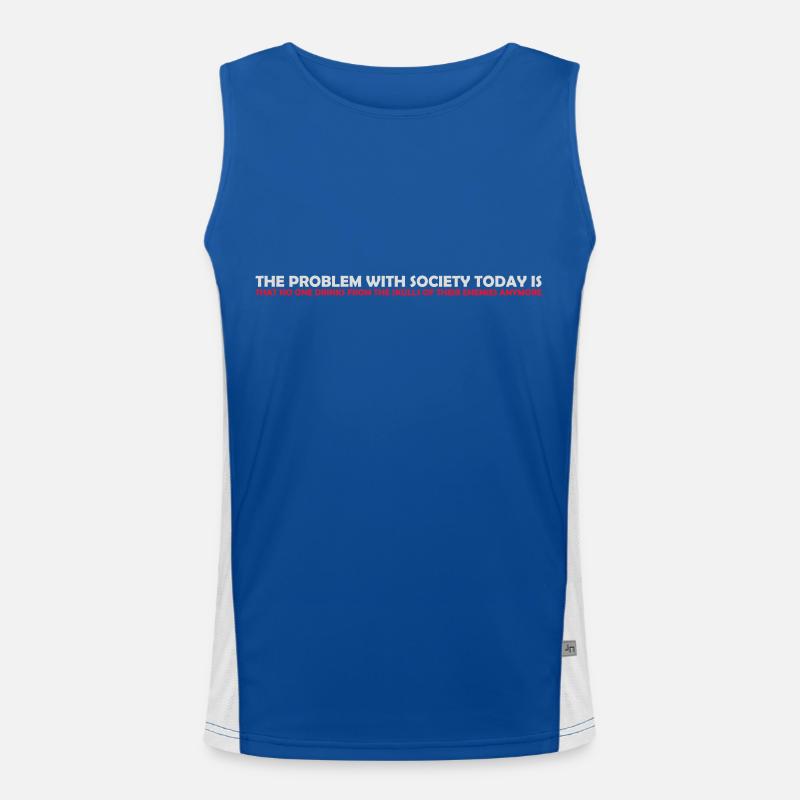 drinks from enemies skulls - Men's Functional Contrast Tank Top  - royal/white