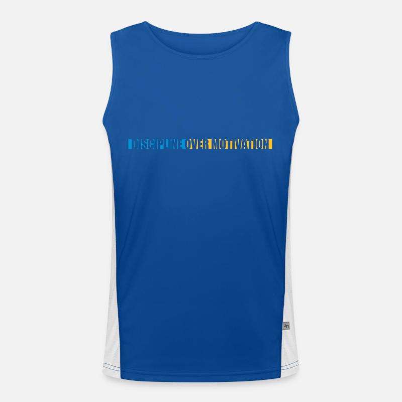discipline over motivation Zitat Funktionelles Kontrast-Tank Top für Männer 