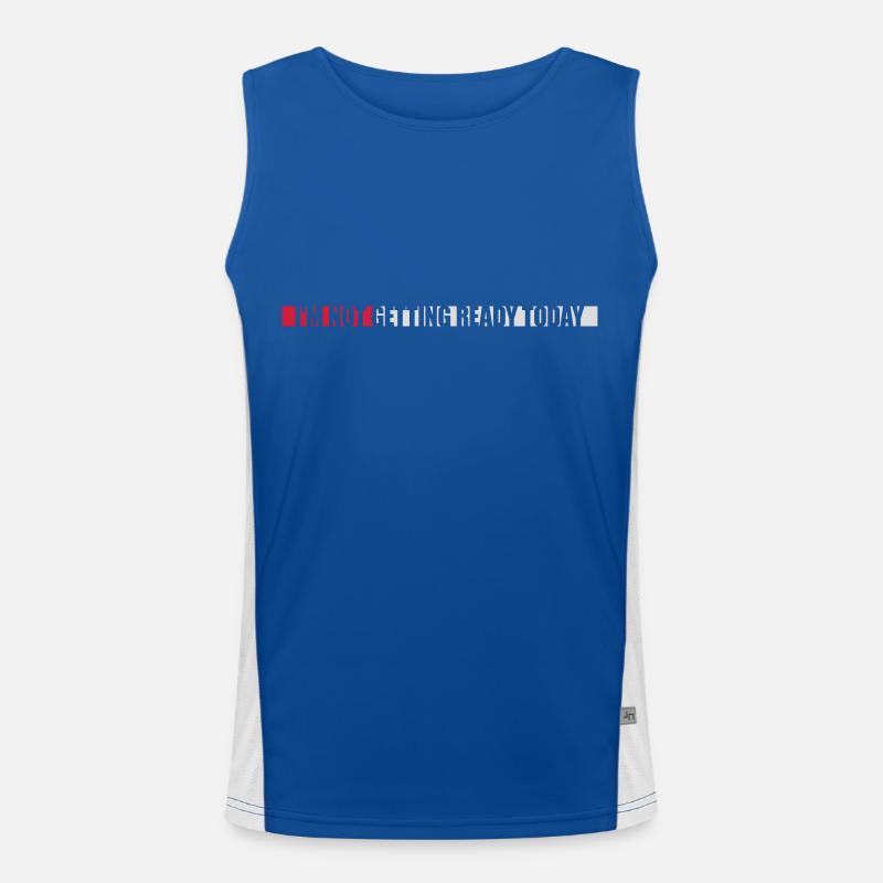 not getting ready today - Men's Functional Contrast Tank Top  - royal/white