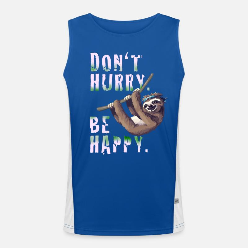Faultier Slow chillen Schlaf faul Nerd sloth spruc Funktionelles Kontrast-Tank Top für Männer 