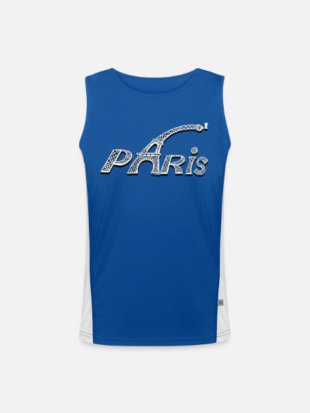 PARIS - Men's Functional Contrast Tank Top  - royal/white
