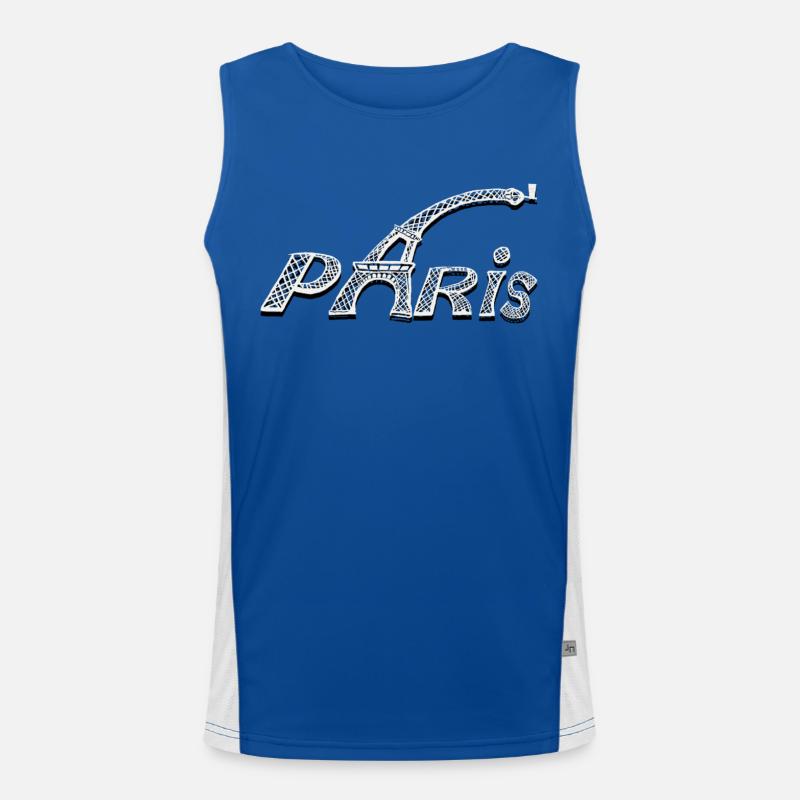 PARIS - Men's Functional Contrast Tank Top  - royal/white