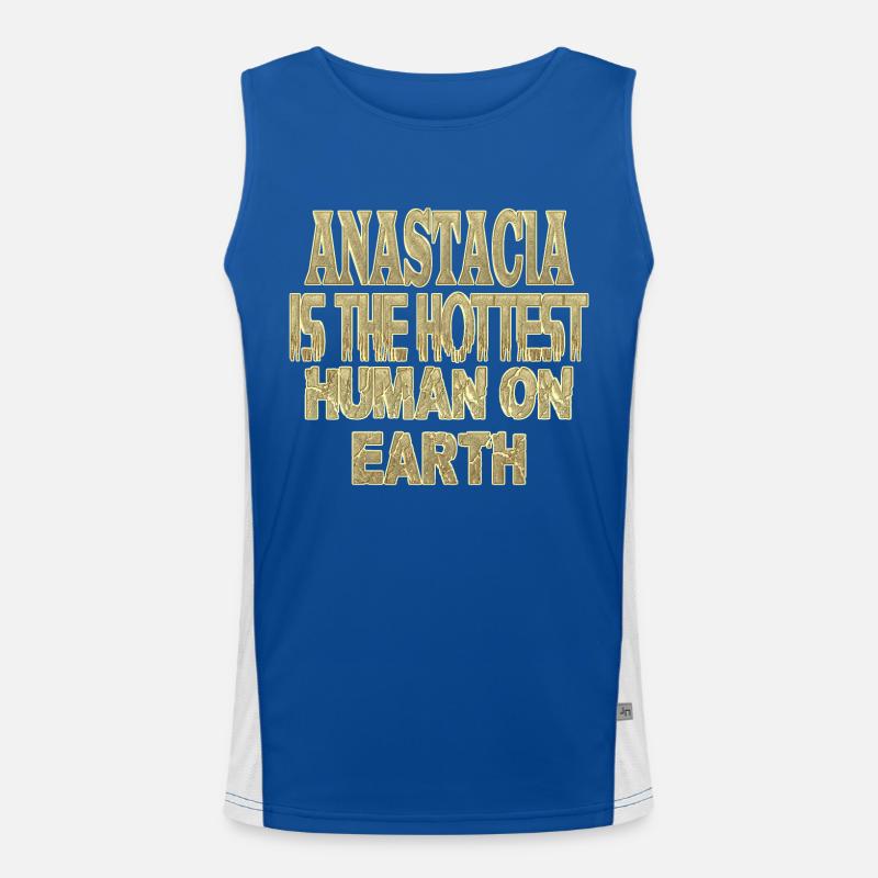 Anastacia - Men's Functional Contrast Tank Top  - royal/white