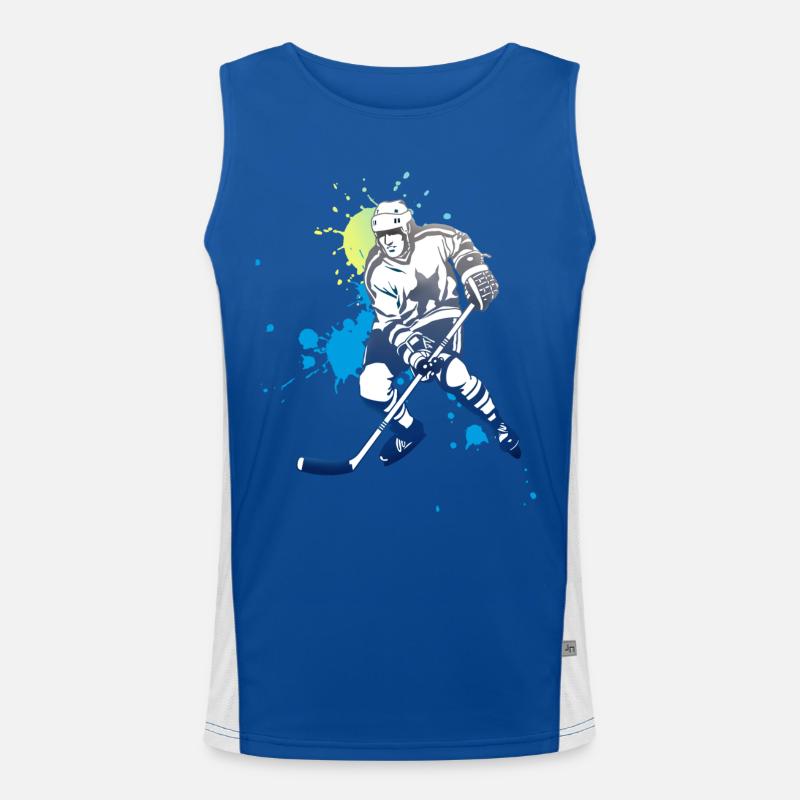 eishockey spritzer puck Eisbären schütze tor angri Funktionelles Kontrast-Tank Top für Männer 