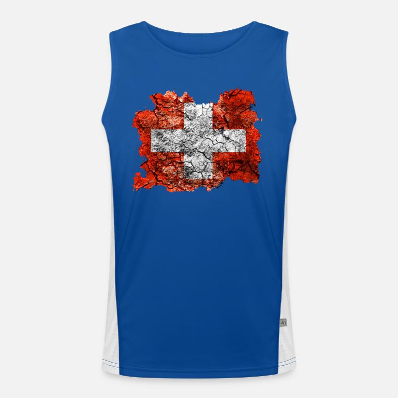 Drapeau de la Suisse Vintage Débardeur respirant contrasté Homme 