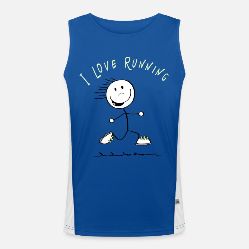 J'aime courir Stick Figure - coureur Débardeur respirant contrasté Homme 