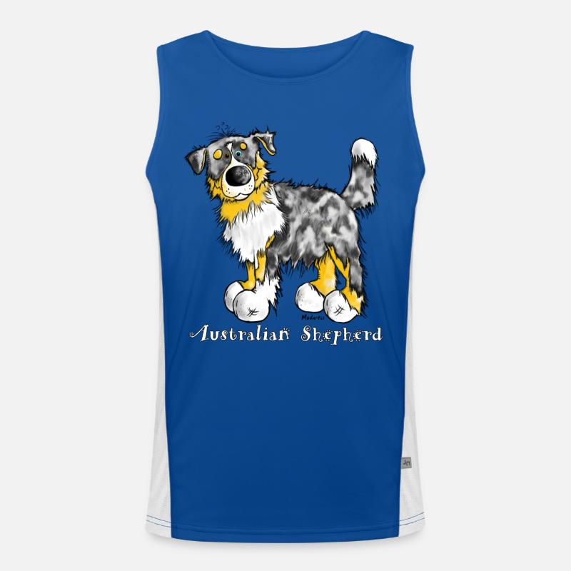 Australian Shepherd – Aussie – Hütehund Funktionelles Kontrast-Tank Top für Männer 