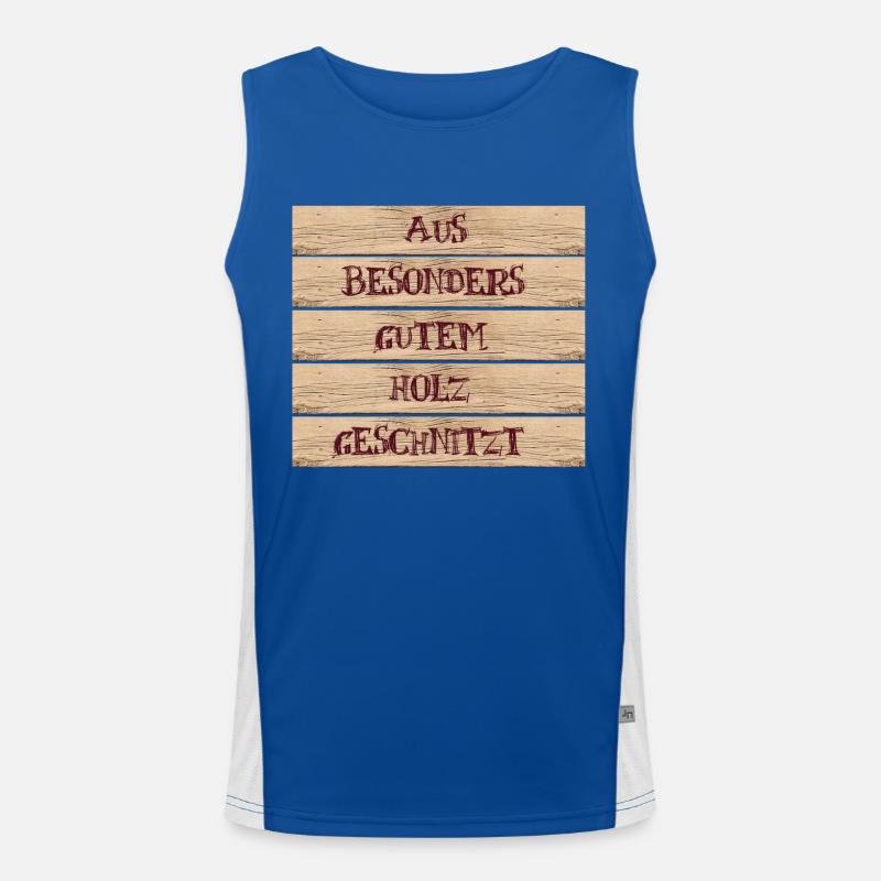 Saying Design Carved from particularly good wood Men's Functional Contrast Tank Top 