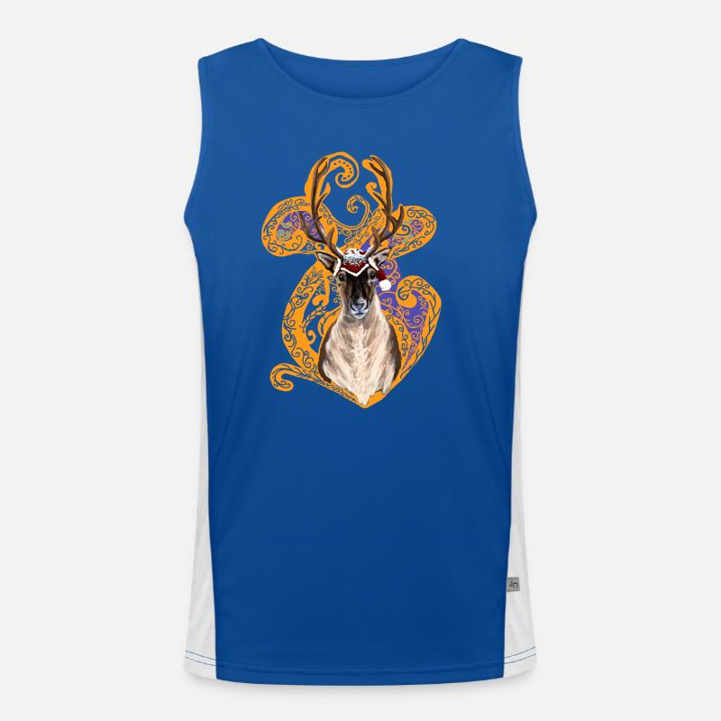Christmas reindeer Men's Functional Contrast Tank Top 