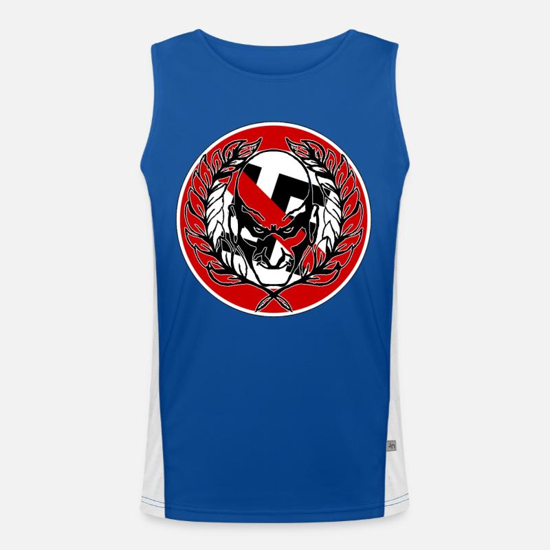 Kriegerischer Samurai Emblem Funktionelles Kontrast-Tank Top für Männer 