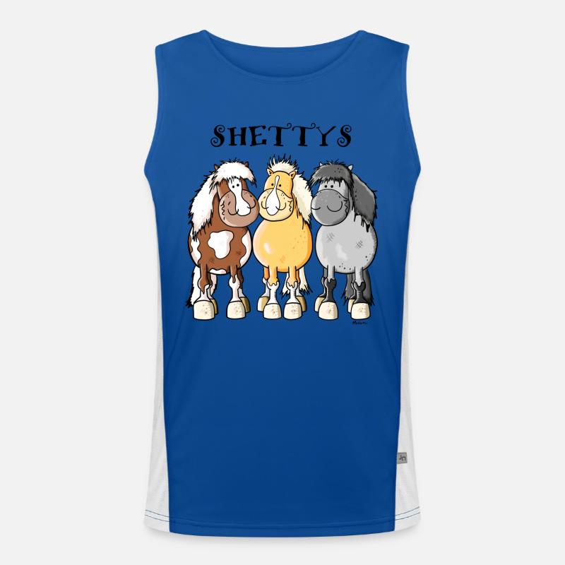 Shetlandpony Trio Funktionelles Kontrast-Tank Top für Männer 