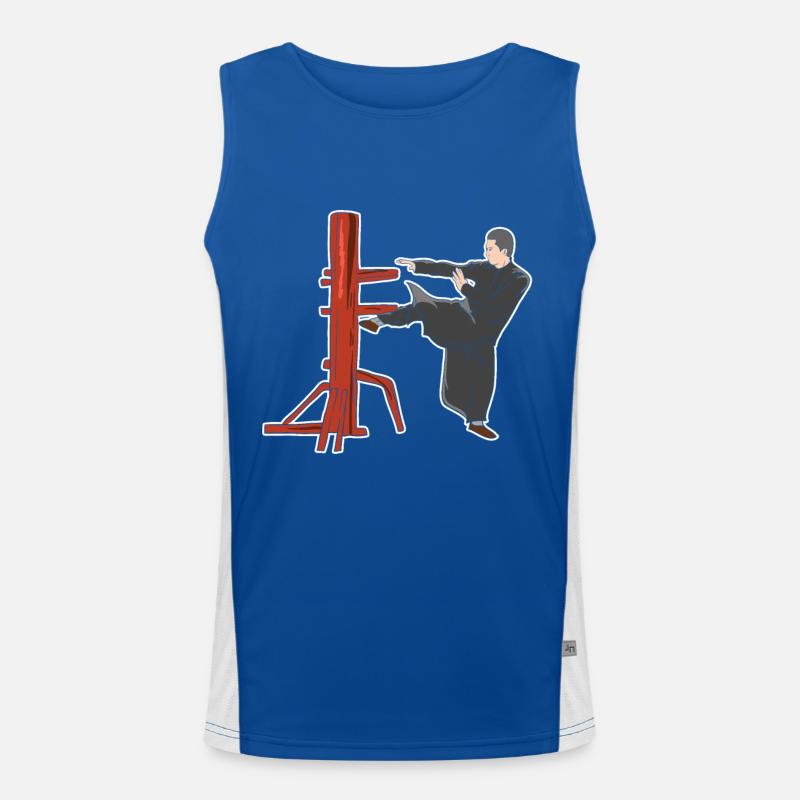 Wing Chun fighting pose Men's Functional Contrast Tank Top 