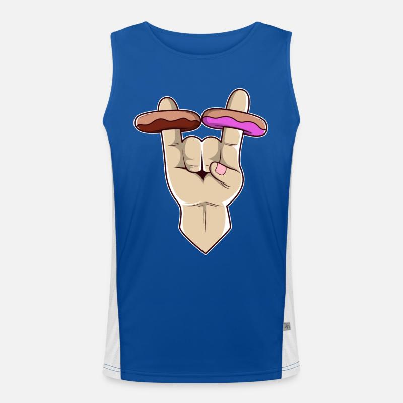 Rock n Roll Donut Double Queen design Men's Functional Contrast Tank Top 