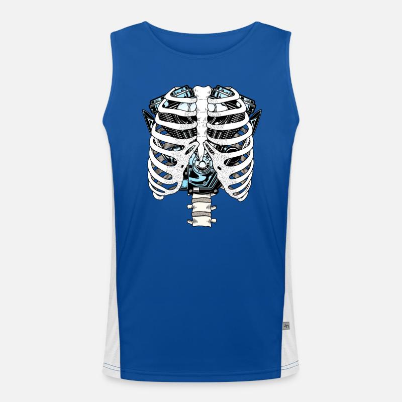 Halloween-Skelett-Motorrad-Motor Funktionelles Kontrast-Tank Top für Männer 