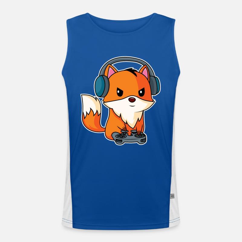 Gaming Fox - Player Fox Design - Men's Functional Contrast Tank Top - royal/white