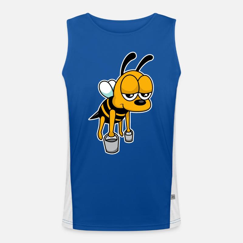 Worker bee - design - Men's Functional Contrast Tank Top  - royal/white