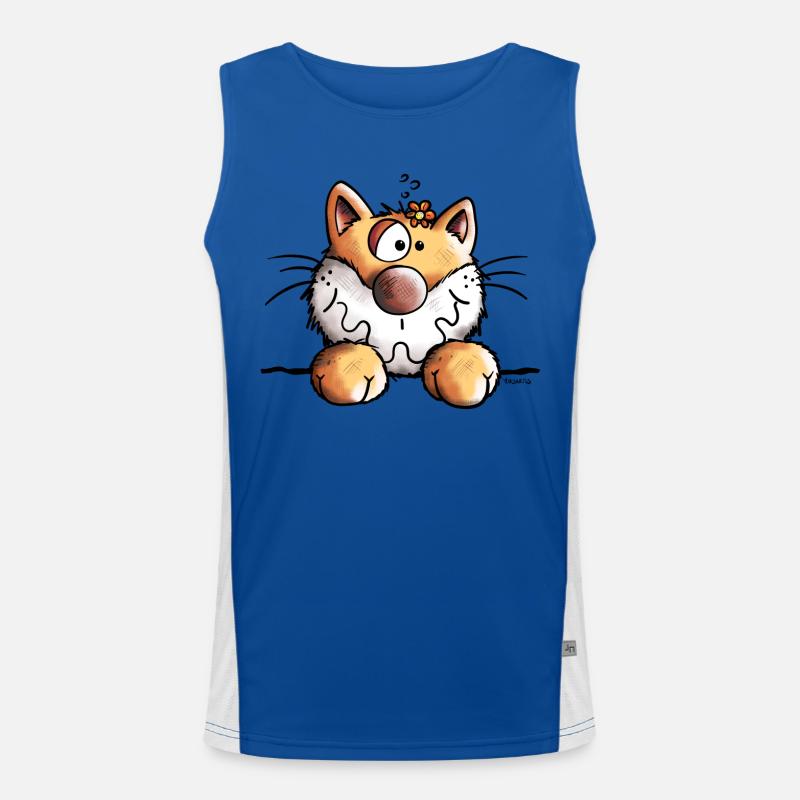 Neugieriges Kätzchen Funktionelles Kontrast-Tank Top für Männer 