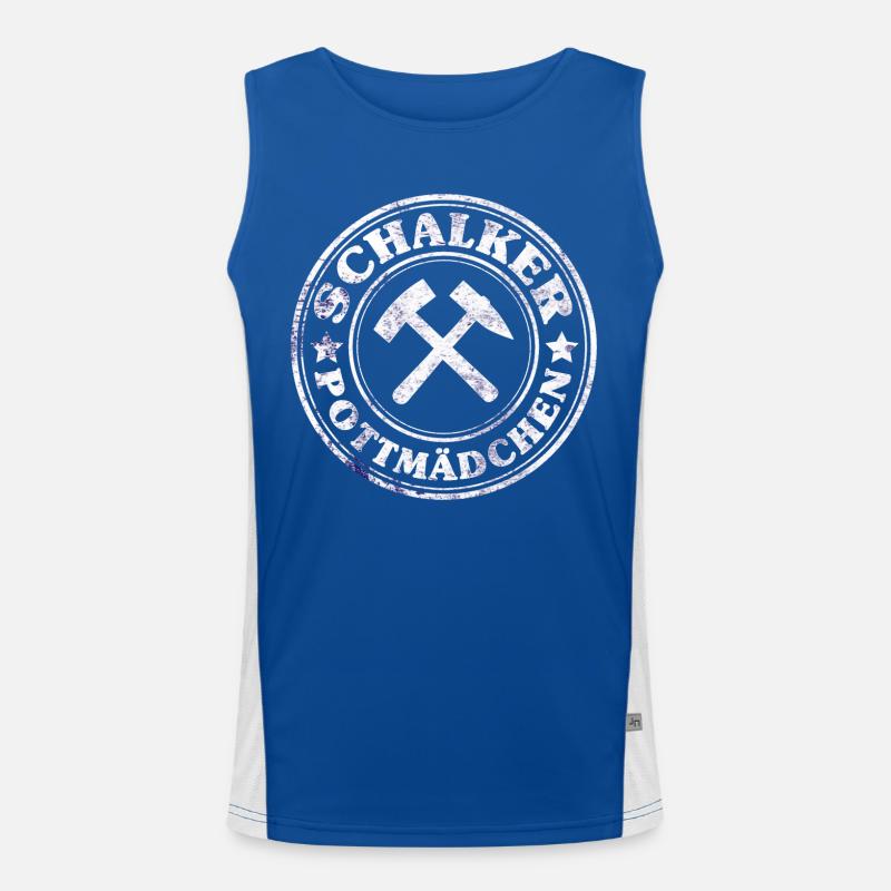 Schalker Ruhrpott Mädchen Funktionelles Kontrast-Tank Top für Männer 