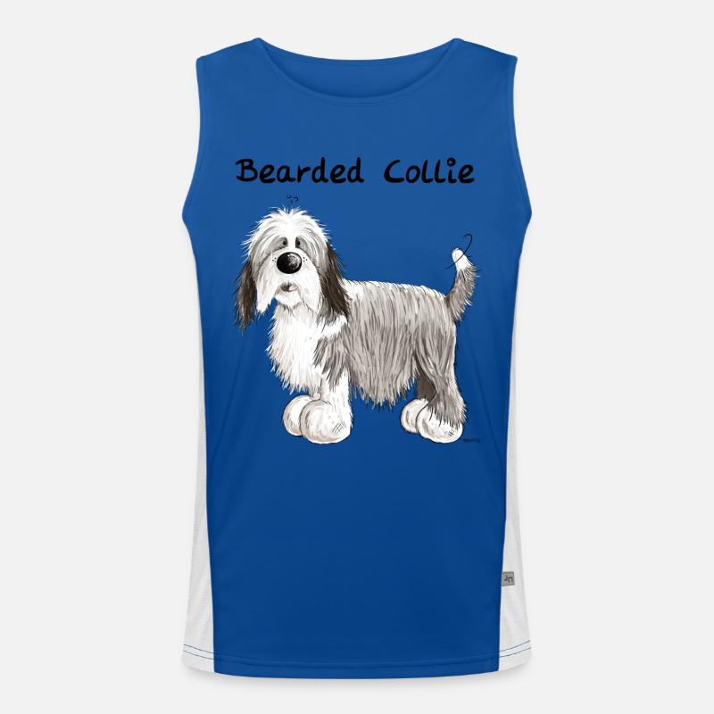 Mignon Bearded Collie Débardeur respirant contrasté Homme 