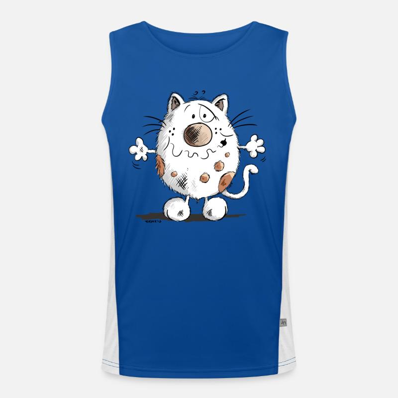 Drollige Knuddelkatze Funktionelles Kontrast-Tank Top für Männer 