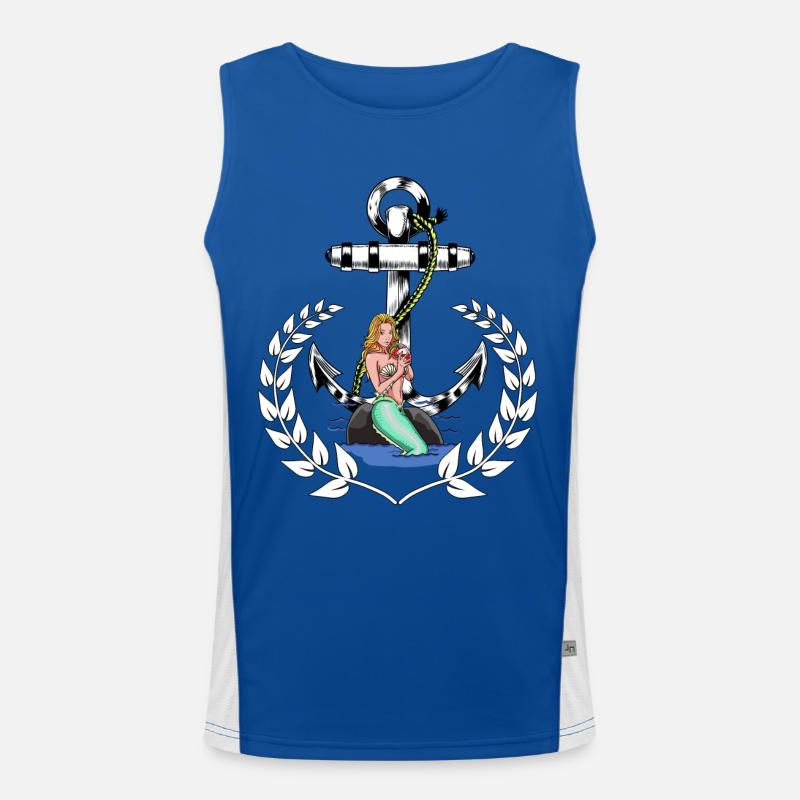 Maritim Nixe Anker Seafaring Laurel Wreath Seaing Men's Functional Contrast Tank Top 