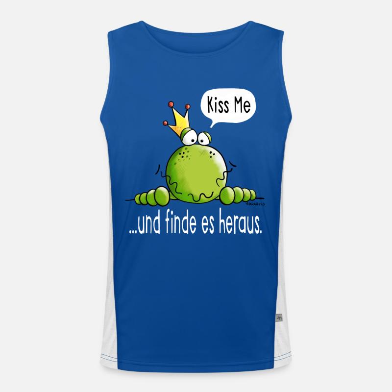 Küss mich oder finde es heraus - Frosch - Geschenk Funktionelles Kontrast-Tank Top für Männer 